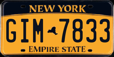 NY license plate GIM7833