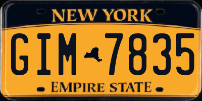 NY license plate GIM7835