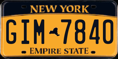 NY license plate GIM7840