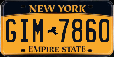 NY license plate GIM7860