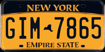 NY license plate GIM7865