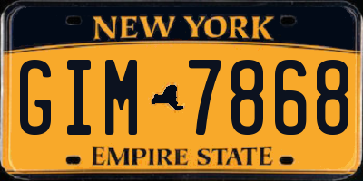 NY license plate GIM7868