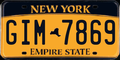 NY license plate GIM7869