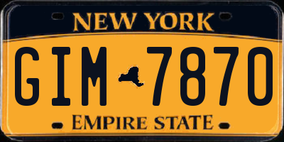 NY license plate GIM7870