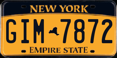NY license plate GIM7872