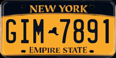 NY license plate GIM7891
