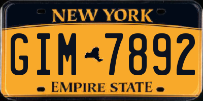 NY license plate GIM7892