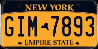 NY license plate GIM7893