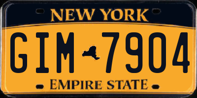NY license plate GIM7904