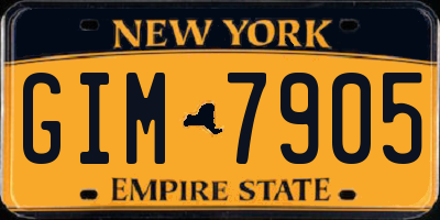 NY license plate GIM7905
