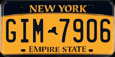 NY license plate GIM7906