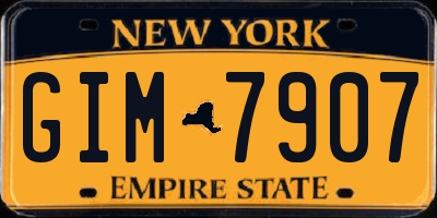 NY license plate GIM7907