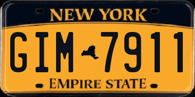 NY license plate GIM7911