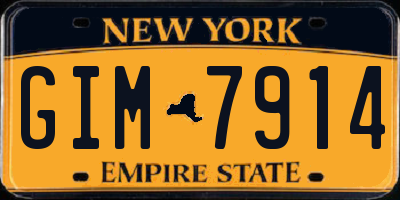 NY license plate GIM7914