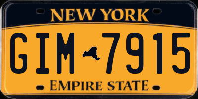 NY license plate GIM7915