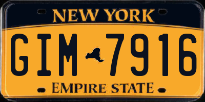 NY license plate GIM7916