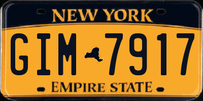 NY license plate GIM7917
