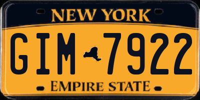 NY license plate GIM7922