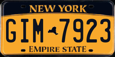 NY license plate GIM7923