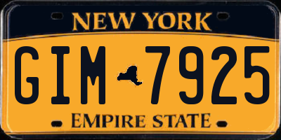 NY license plate GIM7925