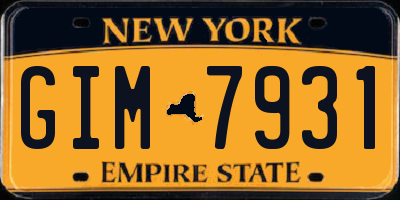 NY license plate GIM7931