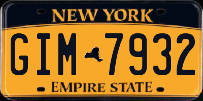 NY license plate GIM7932