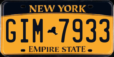 NY license plate GIM7933