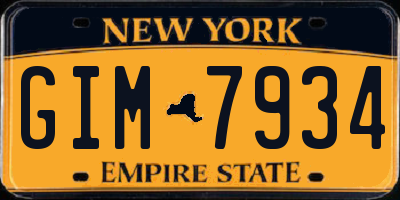 NY license plate GIM7934