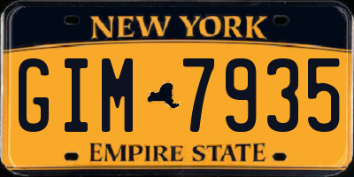 NY license plate GIM7935