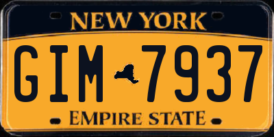 NY license plate GIM7937
