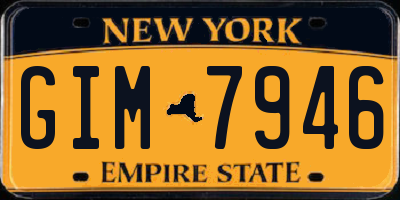 NY license plate GIM7946