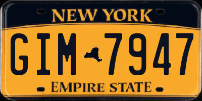 NY license plate GIM7947