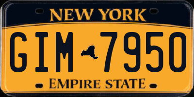 NY license plate GIM7950