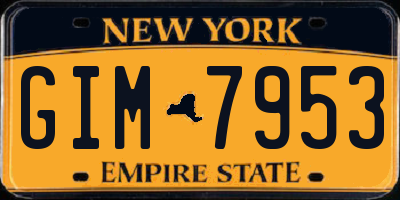 NY license plate GIM7953