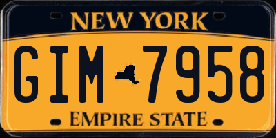 NY license plate GIM7958