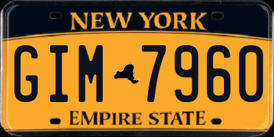 NY license plate GIM7960