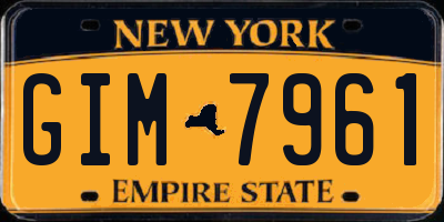 NY license plate GIM7961