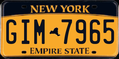 NY license plate GIM7965