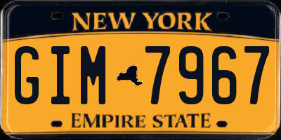 NY license plate GIM7967