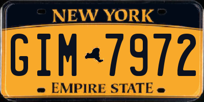 NY license plate GIM7972
