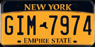 NY license plate GIM7974
