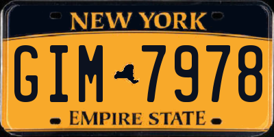 NY license plate GIM7978
