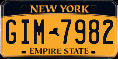 NY license plate GIM7982