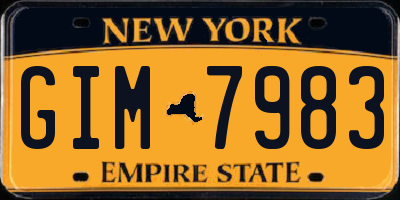 NY license plate GIM7983