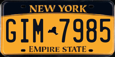 NY license plate GIM7985