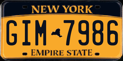 NY license plate GIM7986