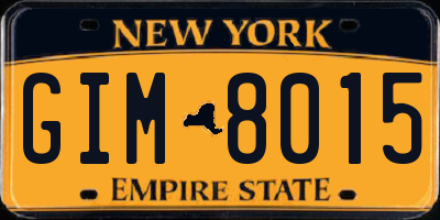 NY license plate GIM8015