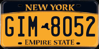 NY license plate GIM8052