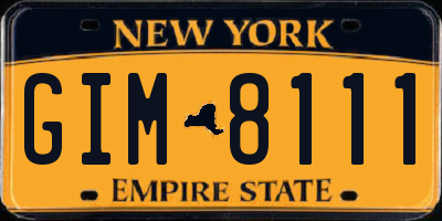 NY license plate GIM8111