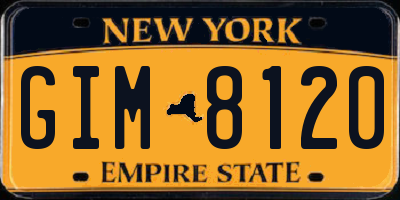 NY license plate GIM8120